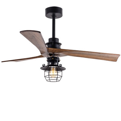 Afstandsbediening 52 inch DC motor Decoratieve 3 houten messen met licht