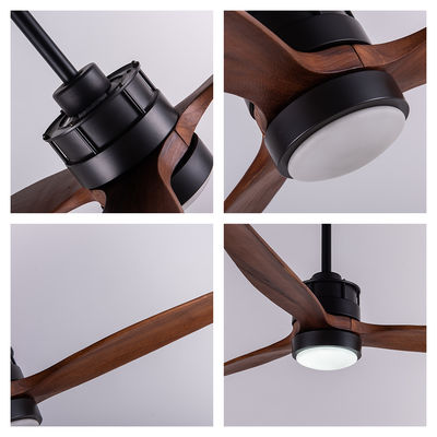 Houten bladen Europese plafondventilatoren met lichten DC-motor decoratief