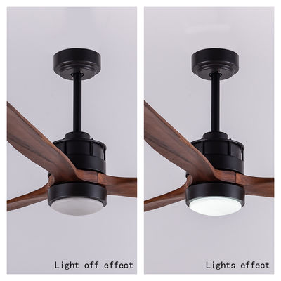 Houten bladen Europese plafondventilatoren met lichten DC-motor decoratief