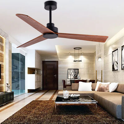 3 houten messen 52 inch ventilator Bruin Houten plafond ventilator Geen licht