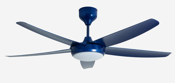 Blauwe 56 inch moderne DC motor plafond ventilator afstandsbediening met licht
