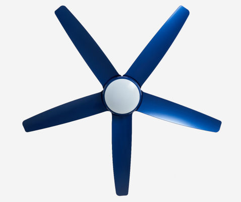 Blauwe 56 inch moderne DC motor plafond ventilator afstandsbediening met licht