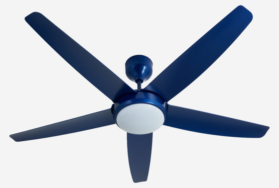 Blauwe 56 inch moderne DC motor plafond ventilator afstandsbediening met licht