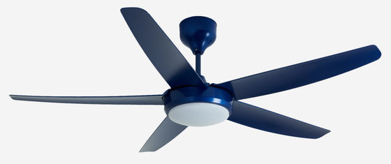 Blauwe 56 inch moderne DC motor plafond ventilator afstandsbediening met licht