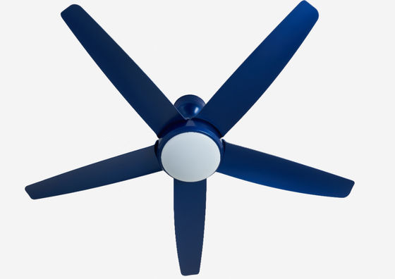 Blauwe 56 inch moderne DC motor plafond ventilator afstandsbediening met licht