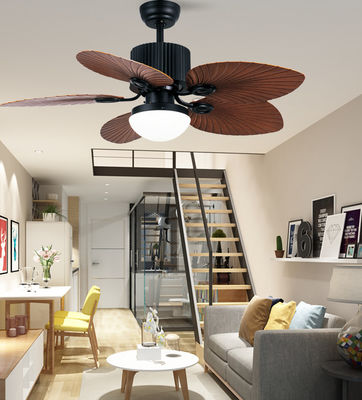 ABS bladen Moderne plafondventilatoren met licht 52 inch Zwart en Bruin