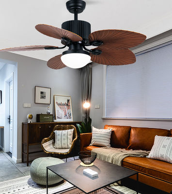 ABS bladen Moderne plafondventilatoren met licht 52 inch Zwart en Bruin