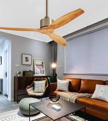 DC motor Echte houten plafondventilator met licht hout / afstandsbediening