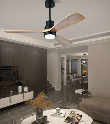 Slaapkamer massief houten plafondventilator met licht 52in moderne houten plafondventilator