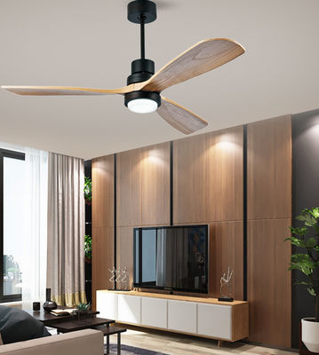 Slaapkamer massief houten plafondventilator met licht 52in moderne houten plafondventilator