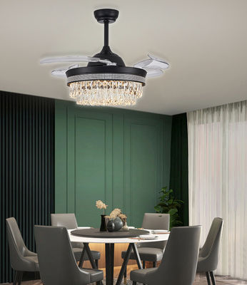 52&quot; opneembare kandelaar vouwventilator met lichtgoud