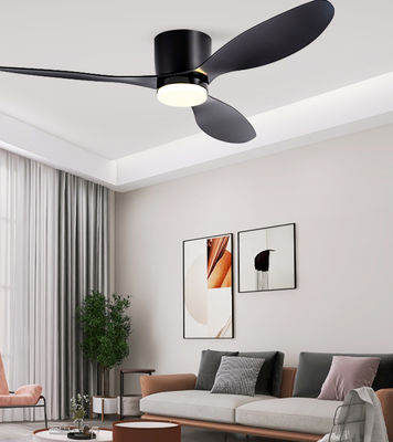 Slaapkamer hangende plafondventilator met lichtzwart drie blad plafondventilator