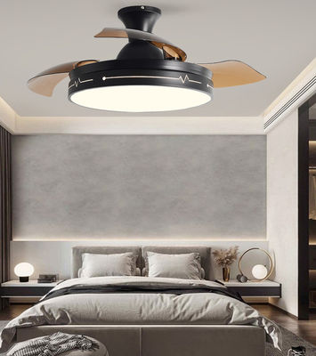 Decoratieve opvouwbare plafondventilator met lichte afstandsbediening Zwart Bruin