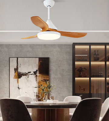 Wit bruin 3 bladden 52 inch plafondventilator met licht en afstandsbediening