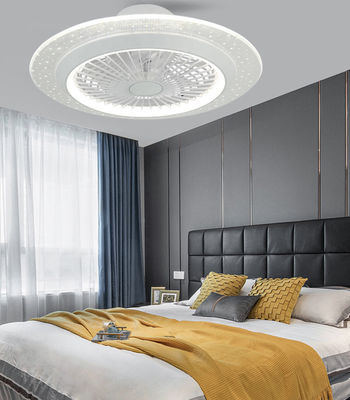 Witte 42 inch blaadloze plafondventilator met licht decoratief geruisloos