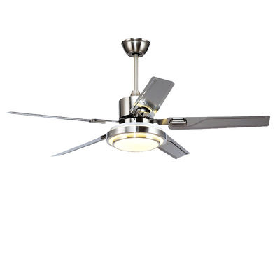 Zilveren 52in DC motor plafond ventilatoren met lichten / 5 ABS bladen