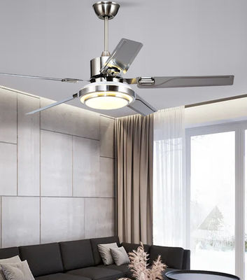 Zilveren 52in DC motor plafond ventilatoren met lichten / 5 ABS bladen