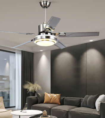 Zilveren 52in DC motor plafond ventilatoren met lichten / 5 ABS bladen