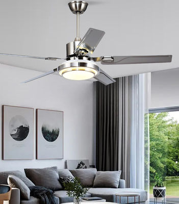 Zilveren 52in DC motor plafond ventilatoren met lichten / 5 ABS bladen